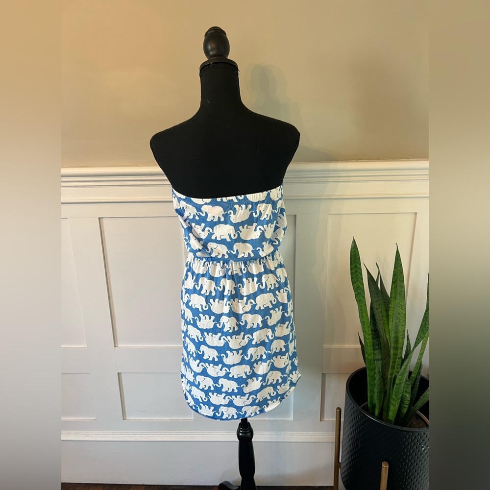 Lilly Pulitzer Blue Tusk In Sun Windsor Strapless Dress - Picture 8 of 10